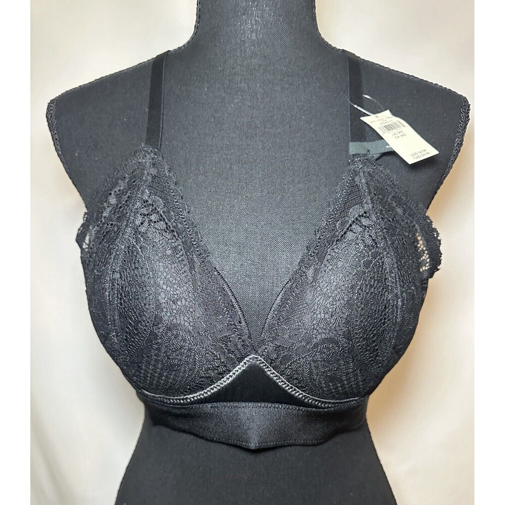 Aerie Black Lace‎ Real Power Balconette Wireless Padded Bra Women's 36C NWT